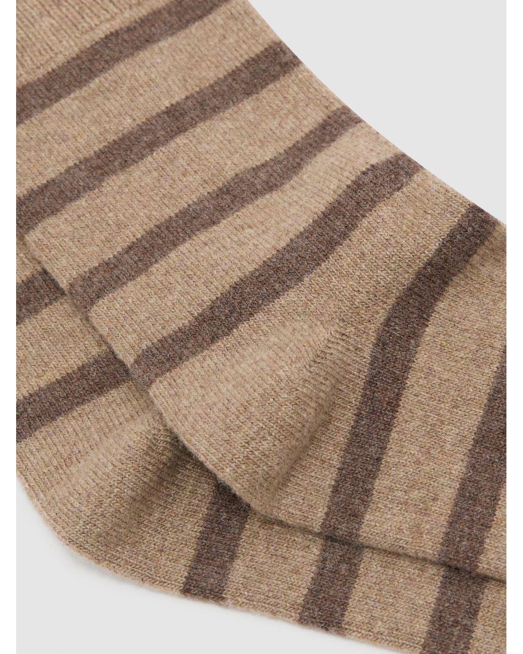 Reiss Natural Striped Socks With Wool