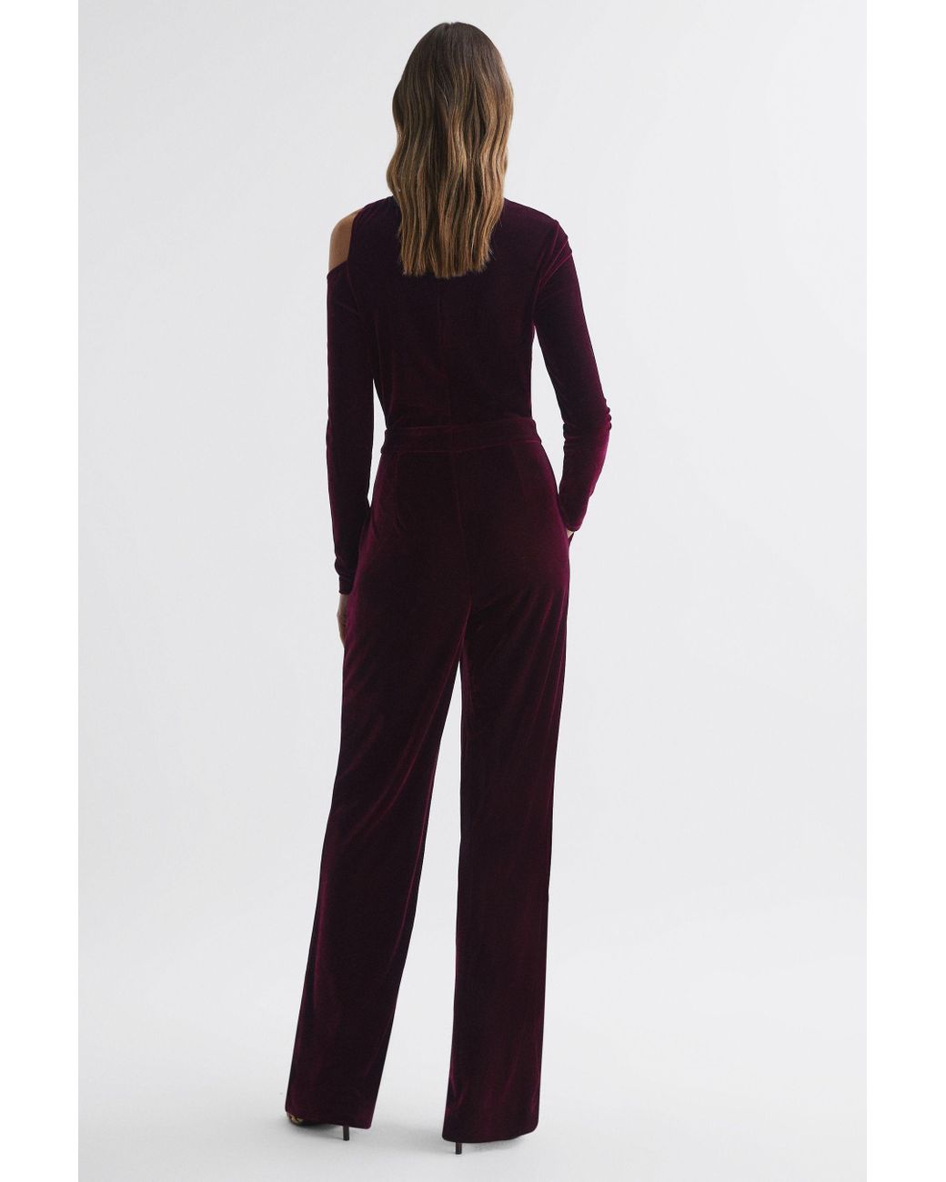 Purple velour jumpsuit clearance