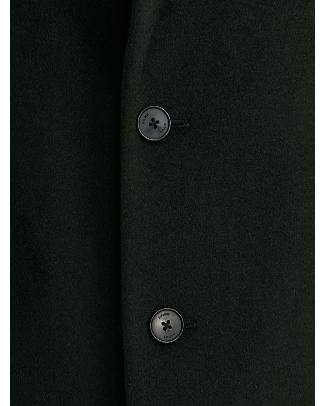 Reiss Black Knight - Green Wool-blend Single-breasted Epsom Coat, Xxl for men