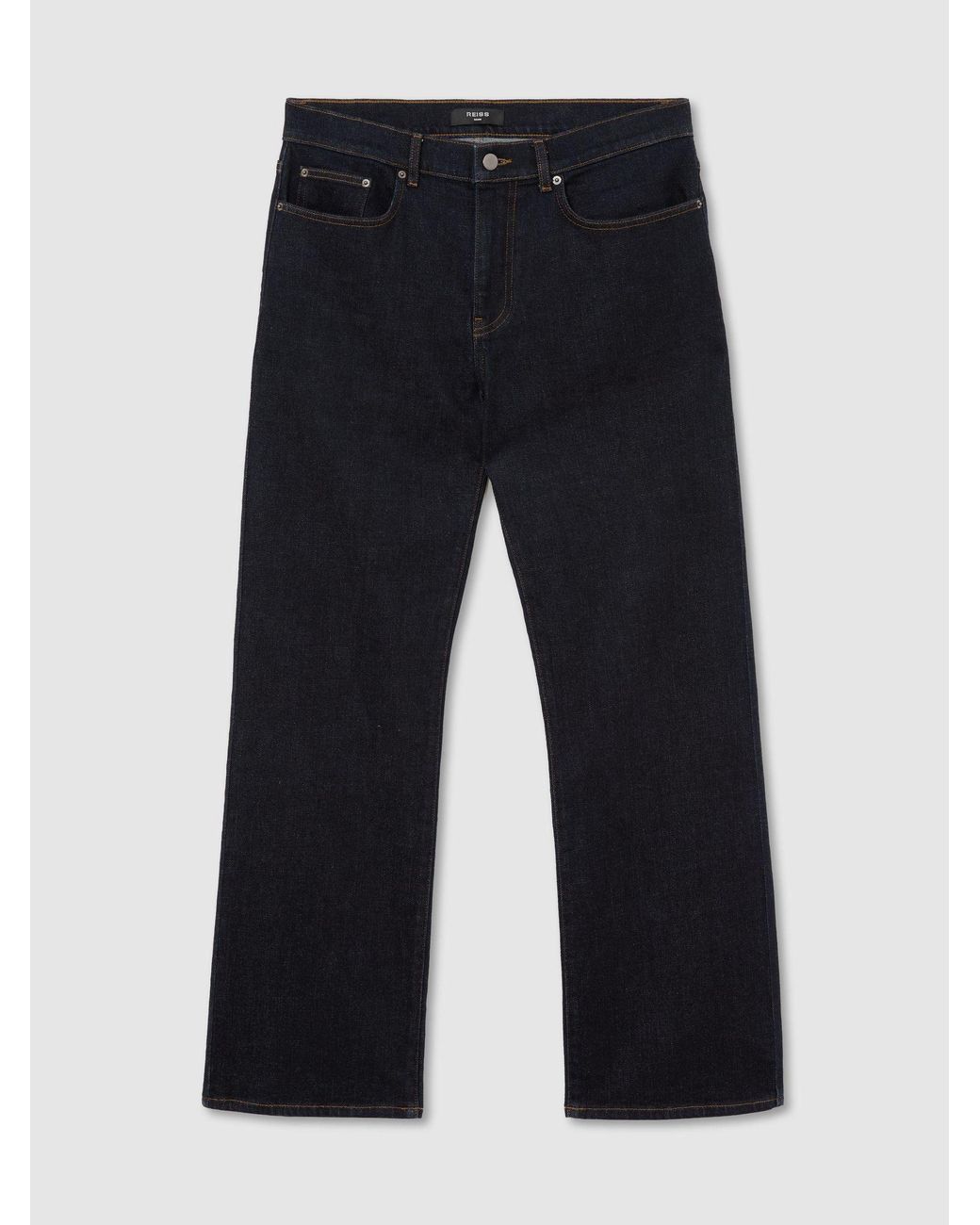Reiss Black Relaxed Flared-Leg Jeans for men