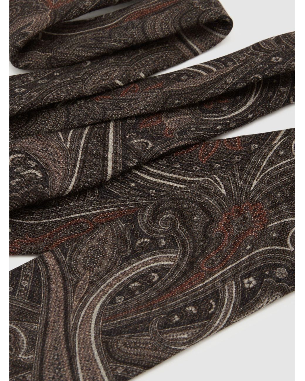 Reiss Cesare - Brown Wool Paisley-print Tie, One for men