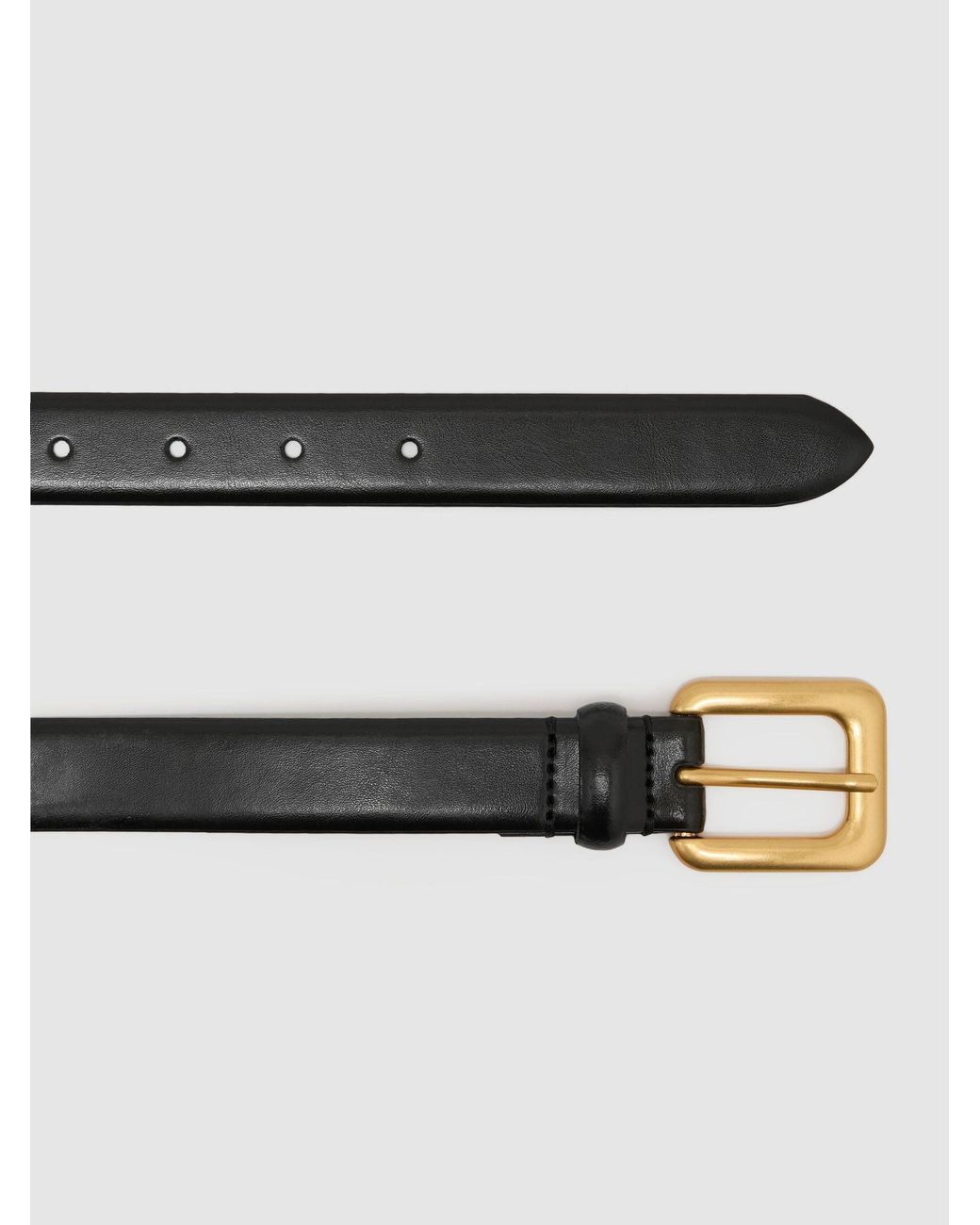 Reiss Black Leather Square-Buckle Belt