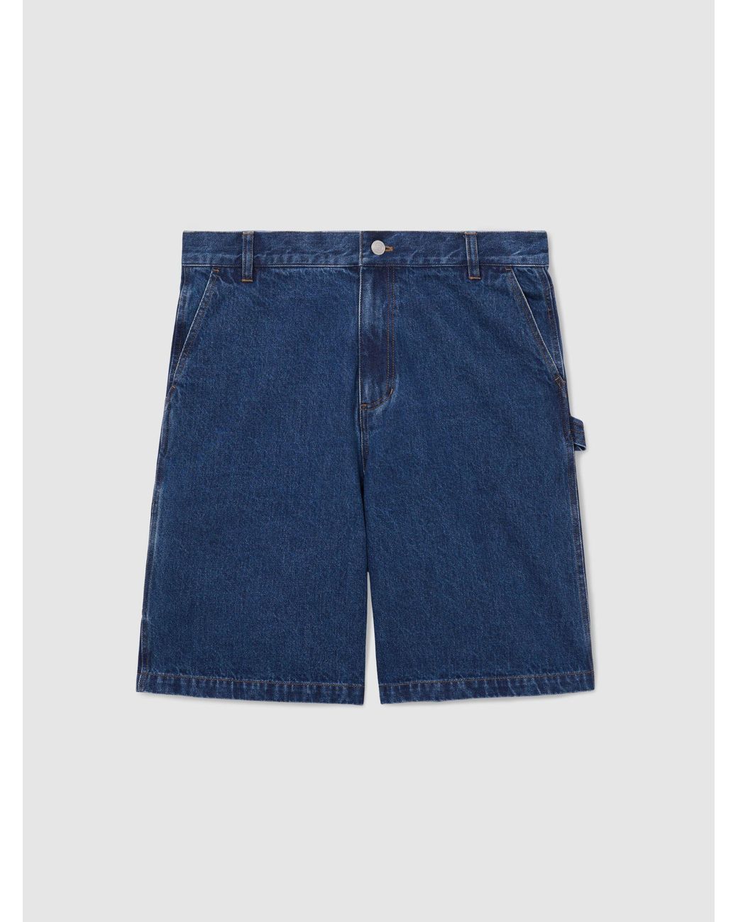 Reiss Blue Monogram Relaxed-Fit Denim Shorts for men