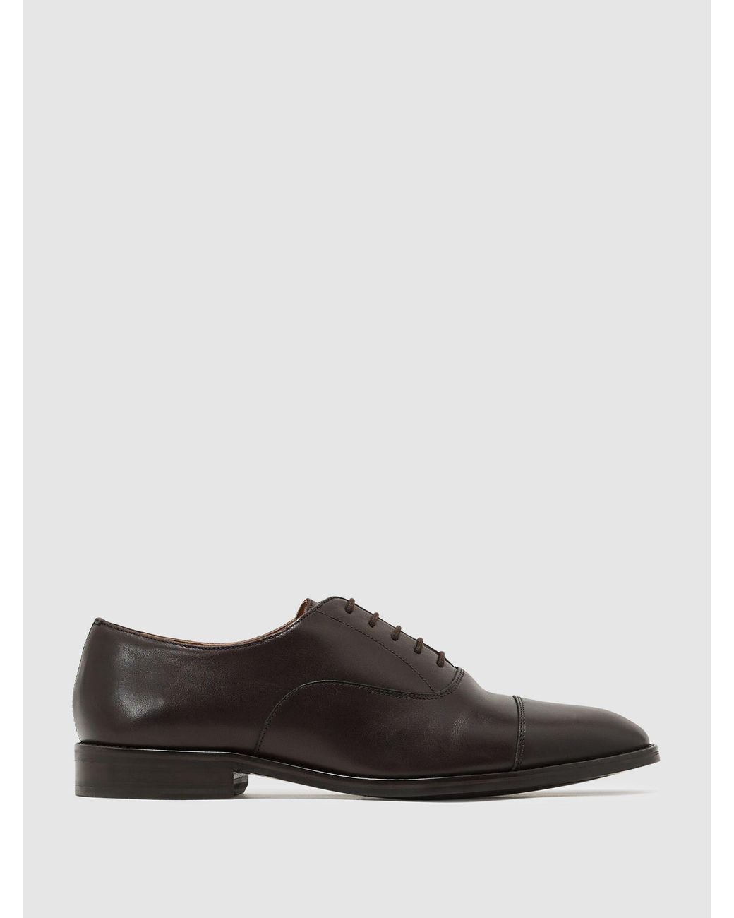 Reiss Blue Rice - Dark Brown Leather Lace Up Oxford Shoes, Us 11 (uk 10) for men