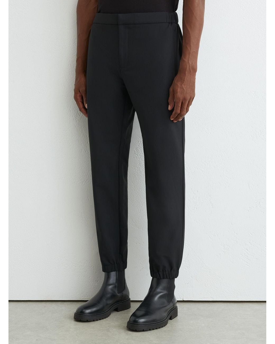 Reiss Trousers - Black Divide Trousers Technical Stretch Tapered Trousers, 32 for men