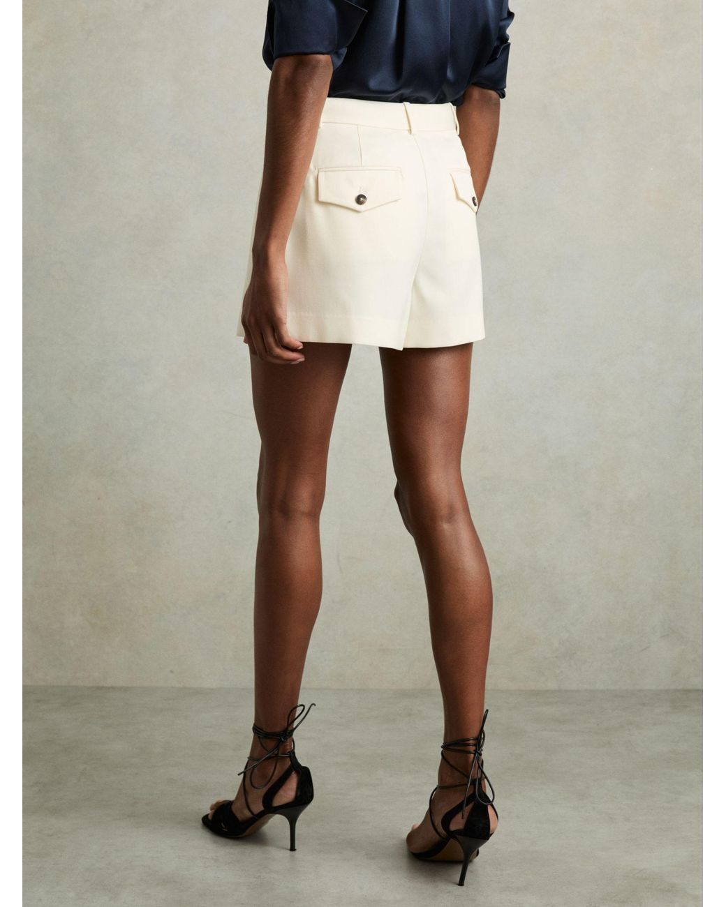 Reiss Natural Single-Pleat Tailored Shorts