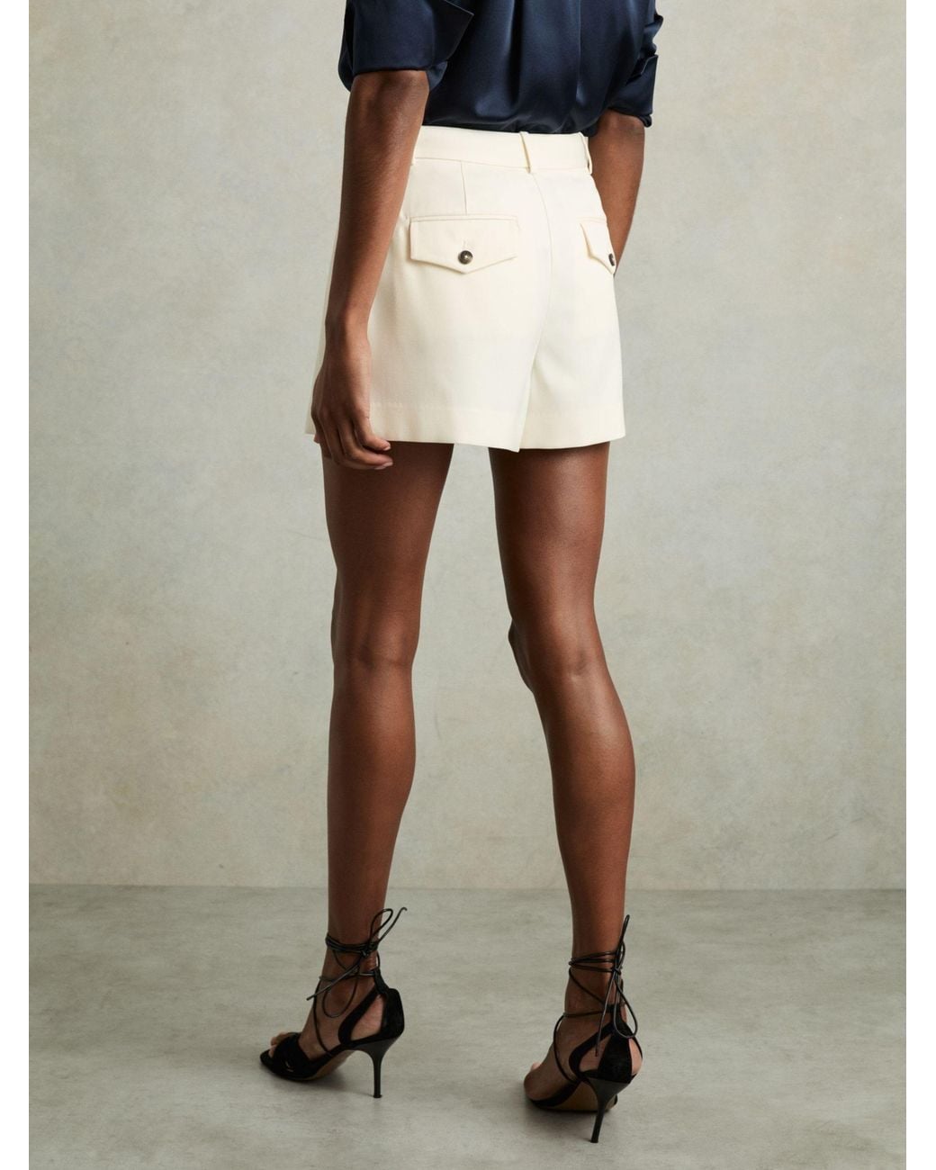 Reiss Natural Single-Pleat Tailored Shorts