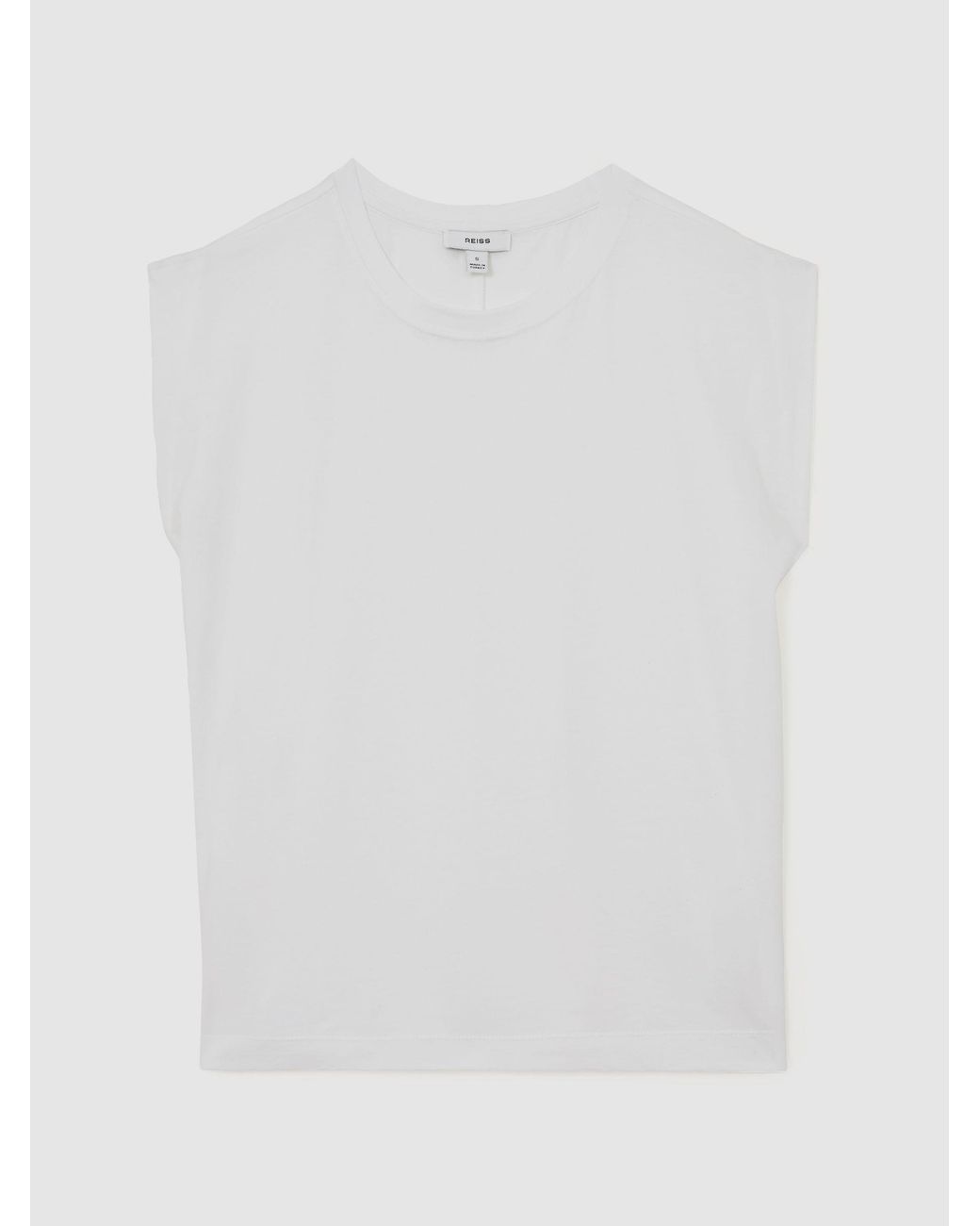 Reiss White Millie Cotton Cap-Sleeve T-Shirt