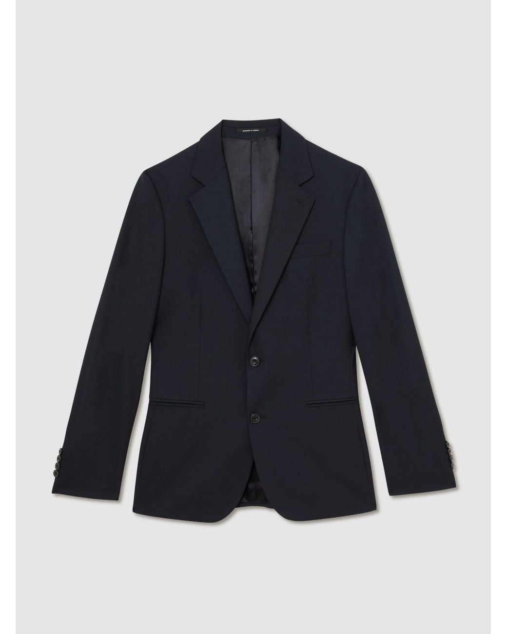 Reiss Blue Tailored Fit Single-Breasted Suit Blazer for men