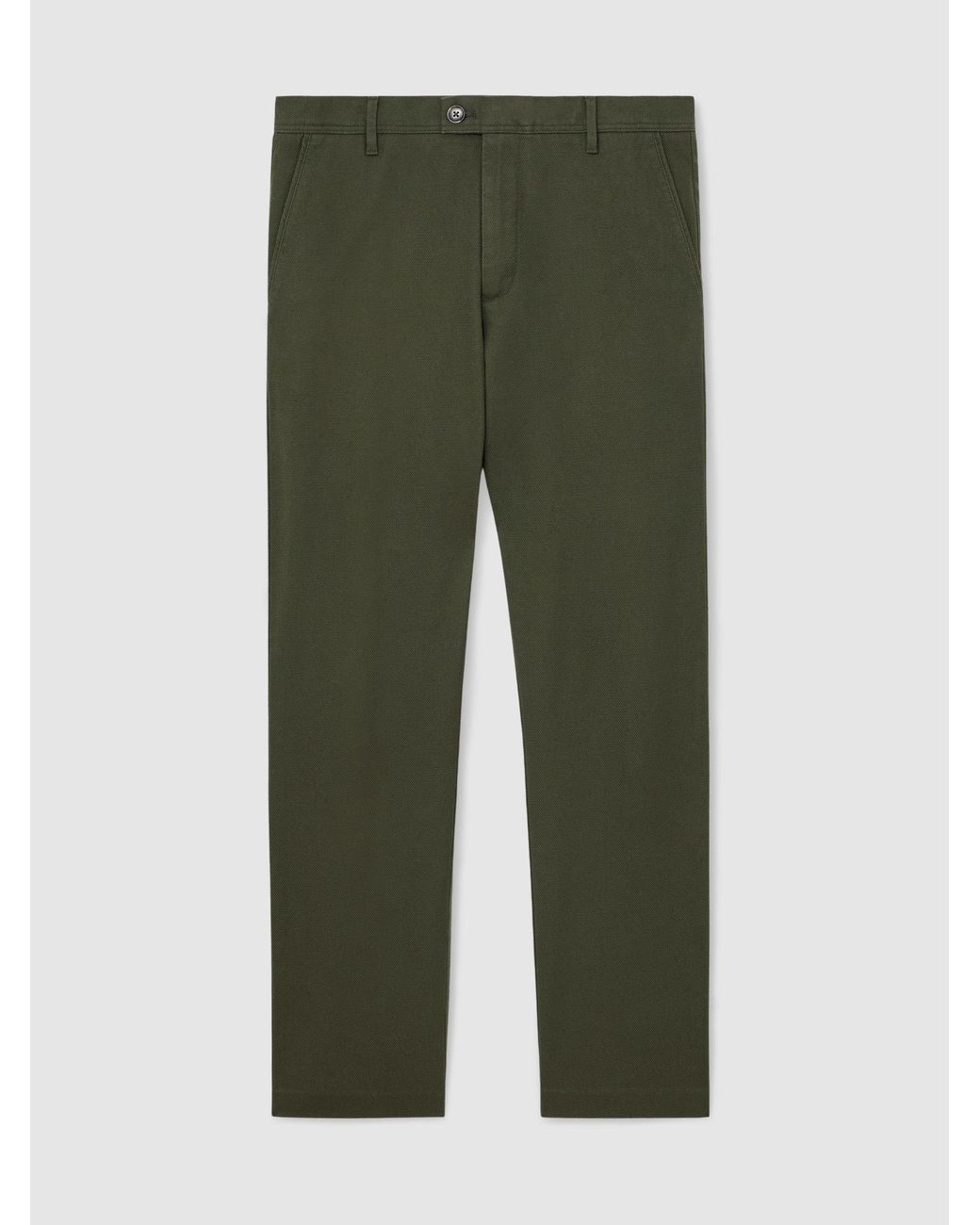 Reiss Black Cotton Piqué Chino Trousers for men