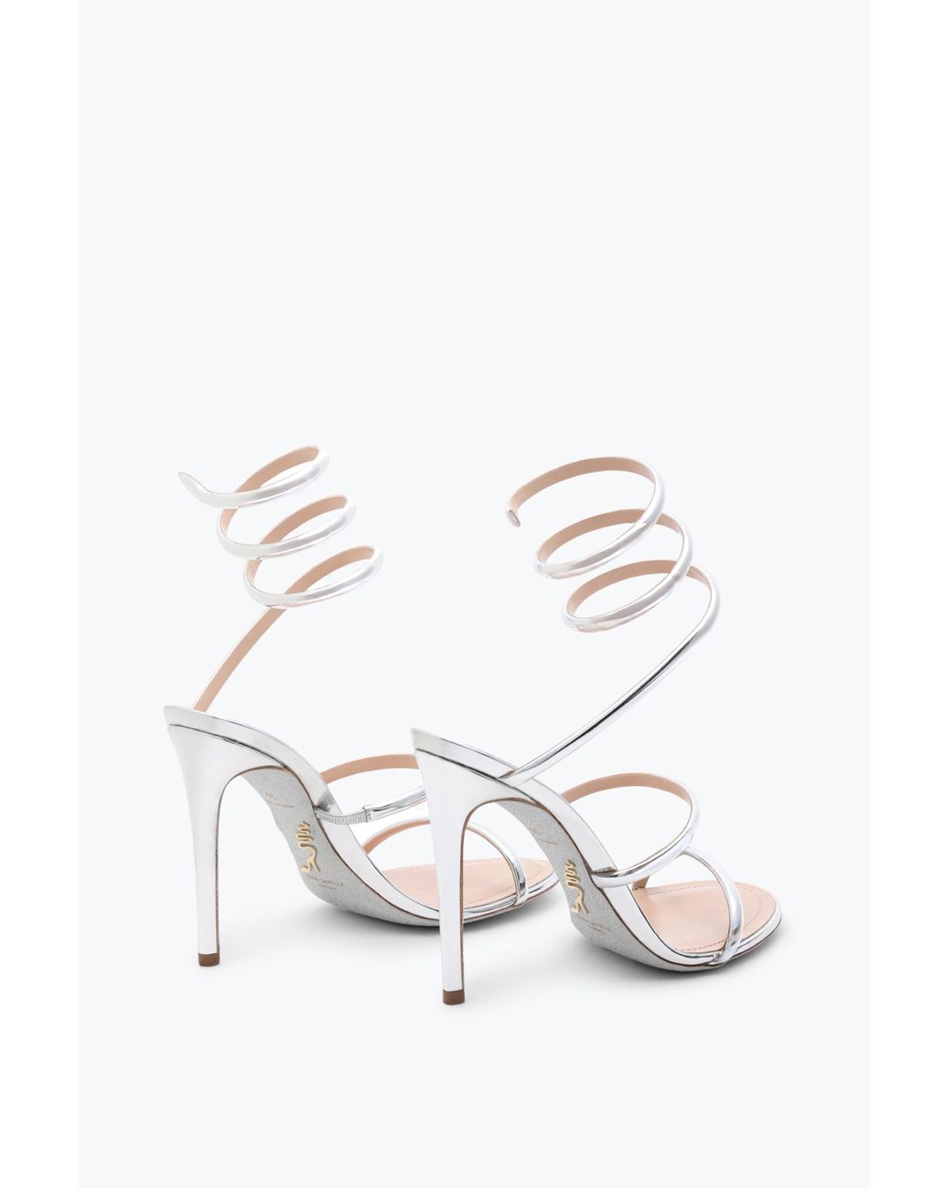 Rene Caovilla White Cleo Metallic Sandal 105