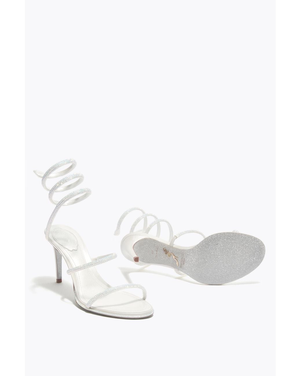 Rene Caovilla White Cleo Sandal 80