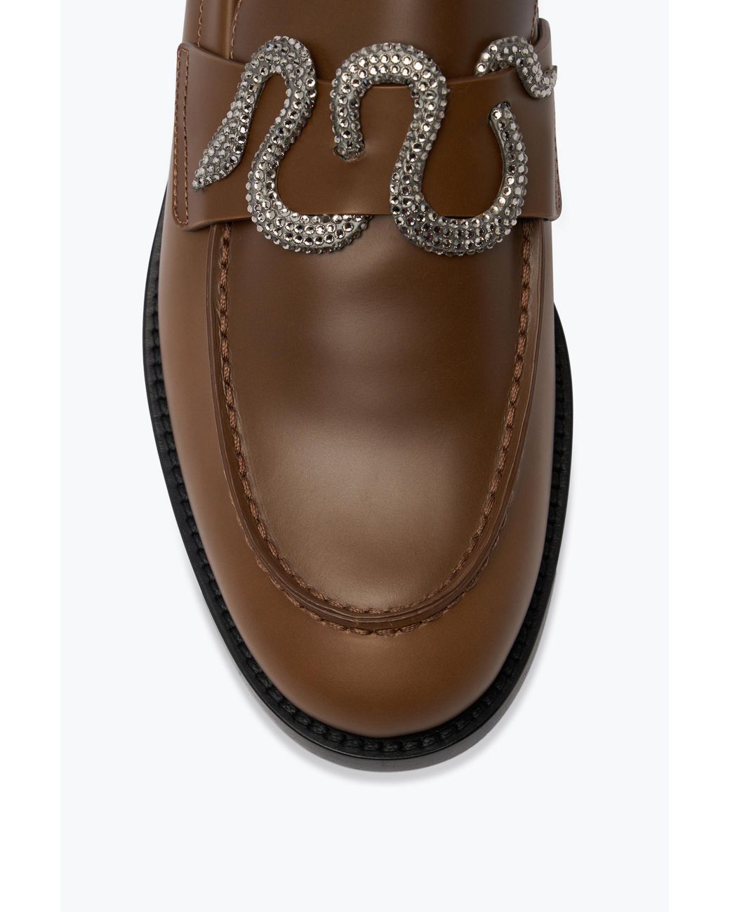 Rene Caovilla Brown Morgana Loafer With Crystal 20