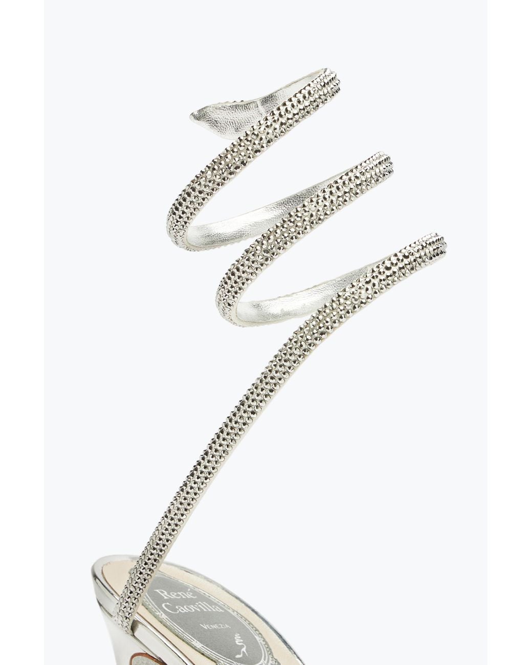 Rene Caovilla White Cleo Crystal Sandal 105