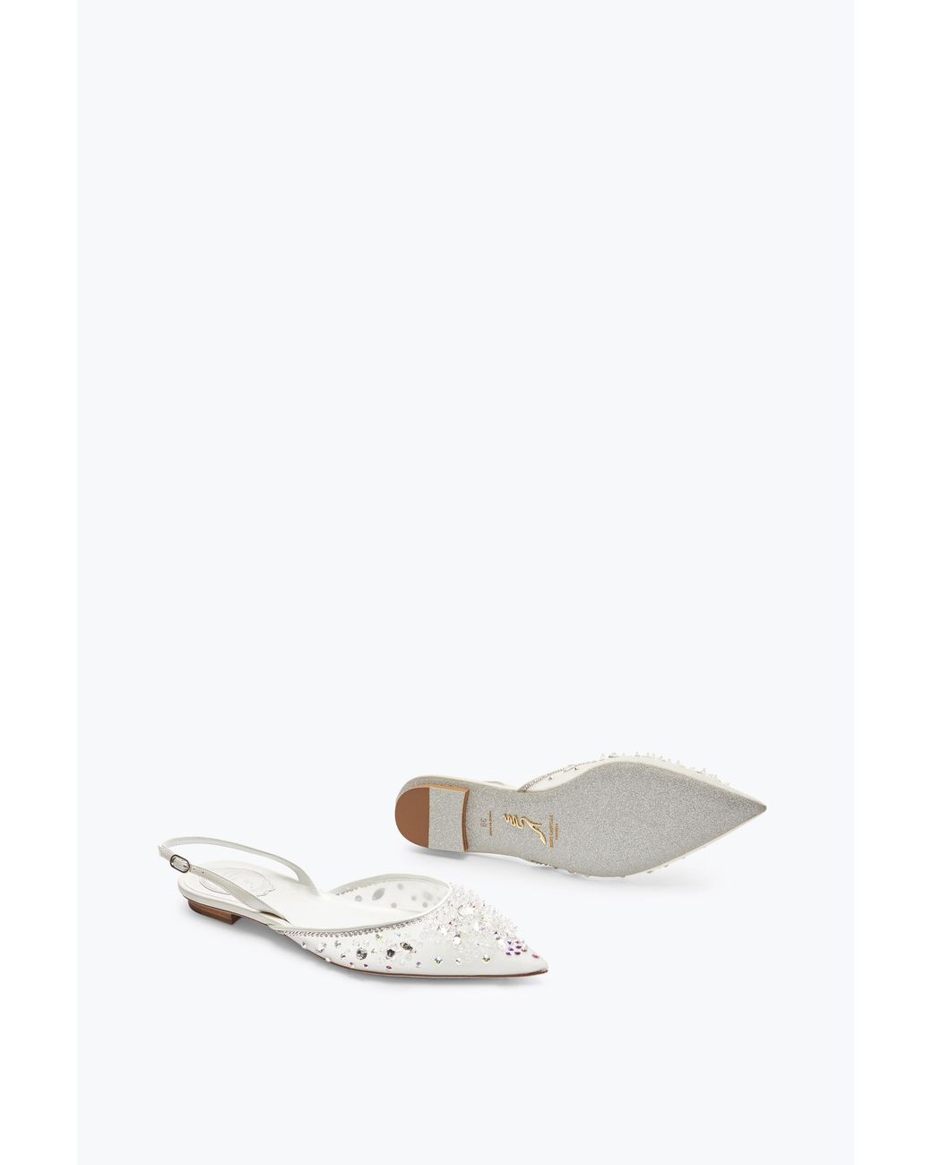 Rene Caovilla White Cinderella Slingback 10