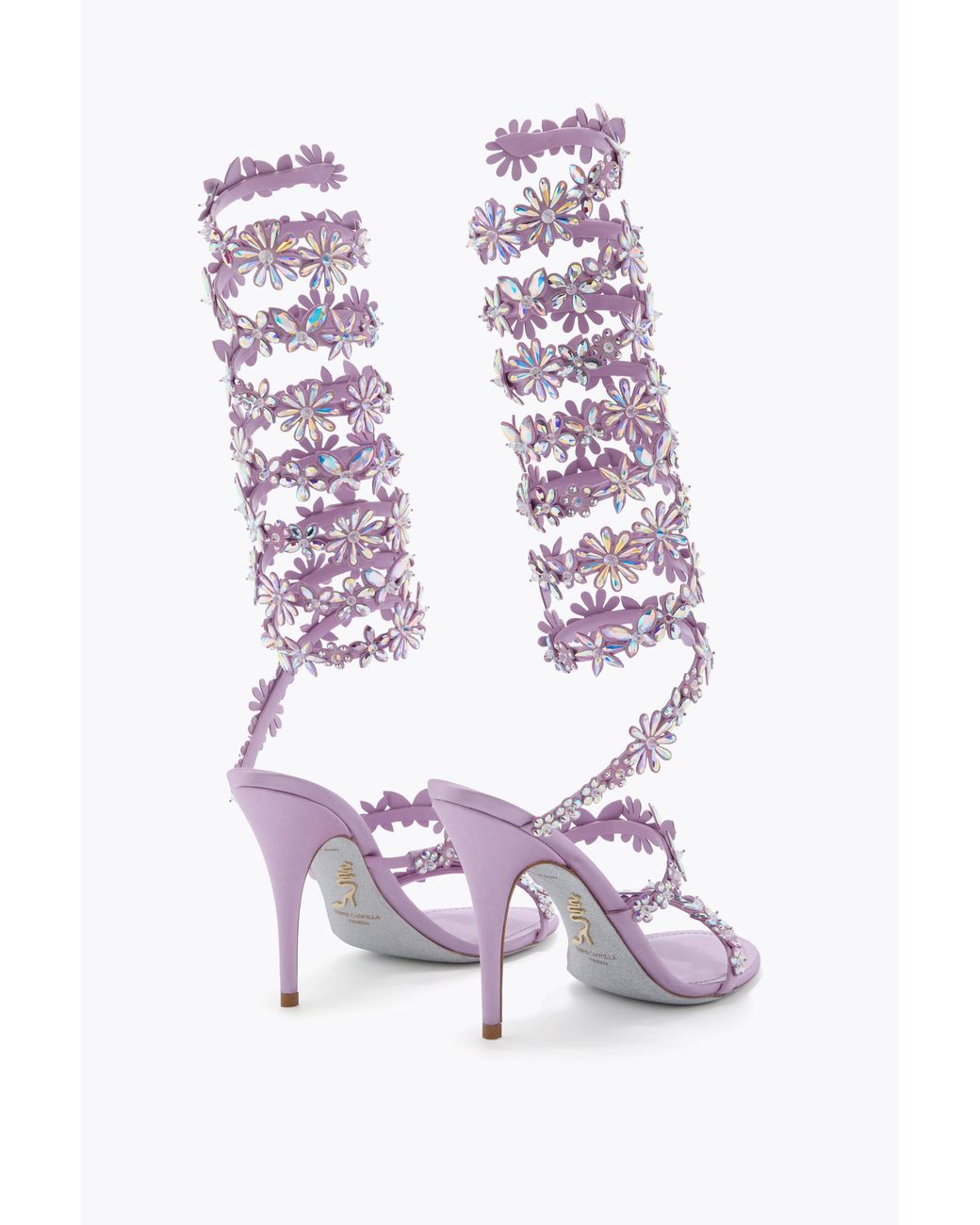 Rene Caovilla White Super Eva Lilac Sandal 100