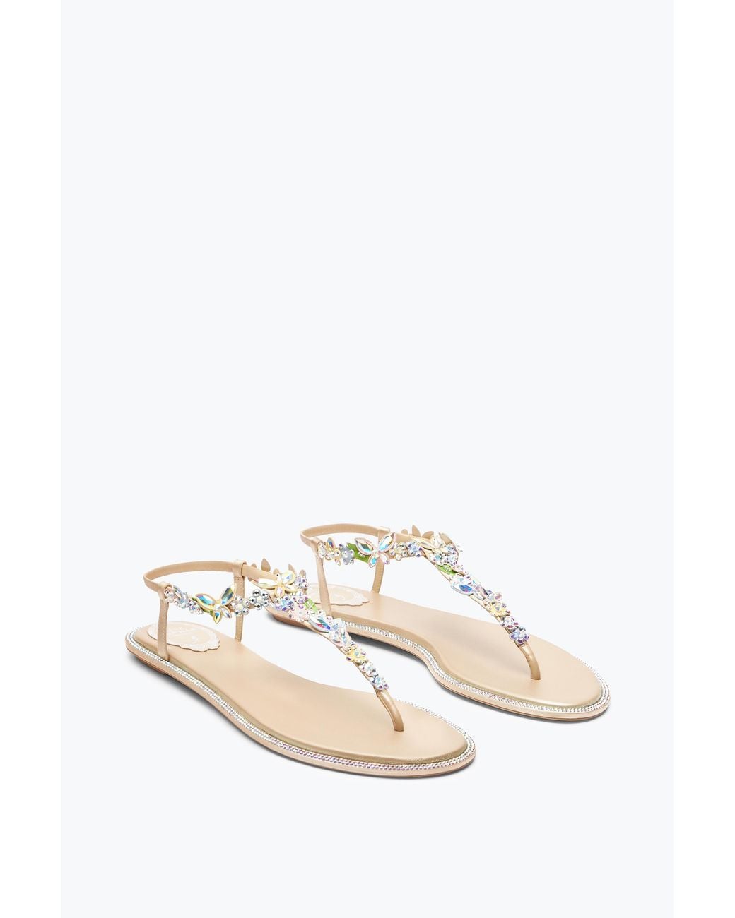 Rene Caovilla Natural Eden Thong Sandal 10