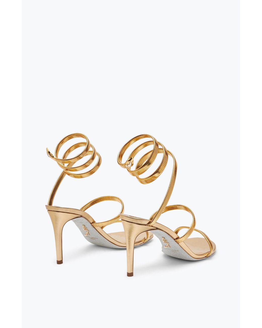 Rene Caovilla Metallic Juniper Lamb/ Metal Snake Sandal