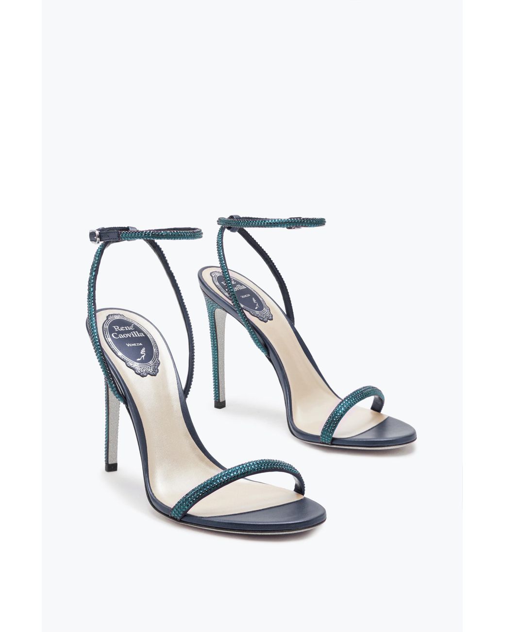Rene Caovilla White Ellabrita Crystal Sandal 105