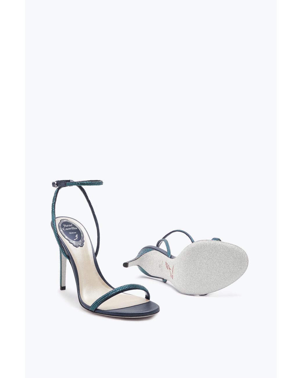 Rene Caovilla White Ellabrita Crystal Sandal 105