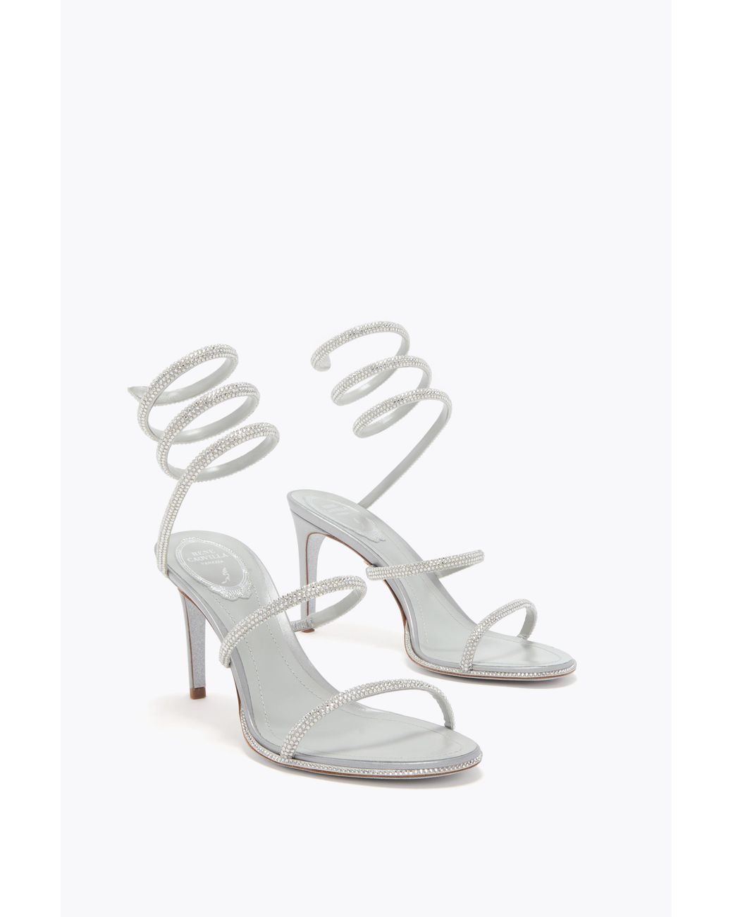 Rene Caovilla White Cleo Sandal 80