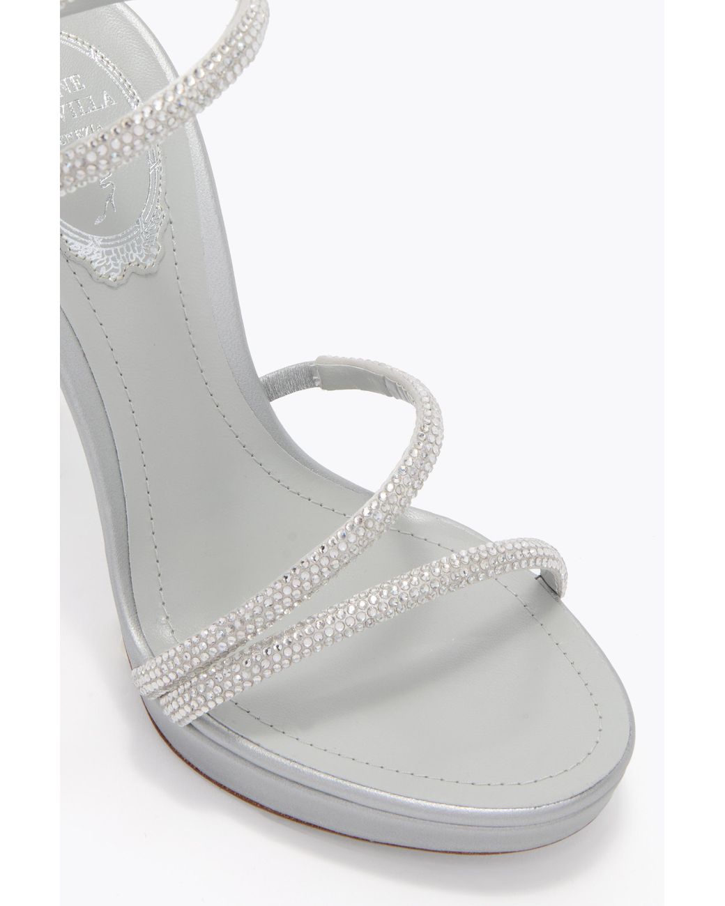 Rene Caovilla White Margot Pearl Platform Sandal 120