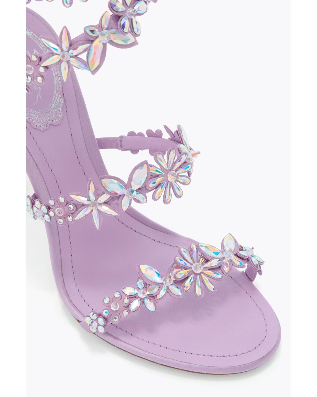 Rene Caovilla White Super Eva Lilac Sandal 100