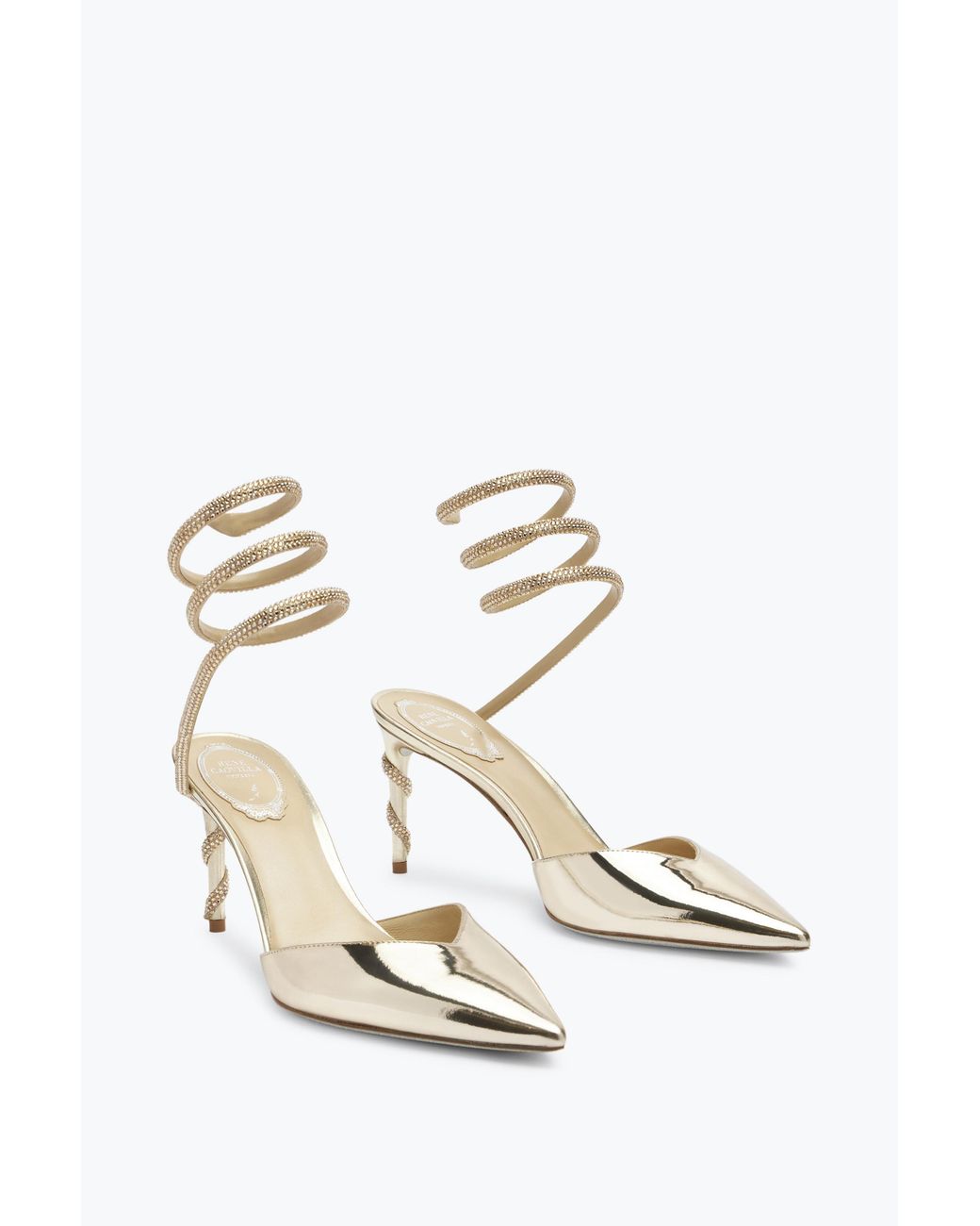 Rene Caovilla White Margot Pump 80