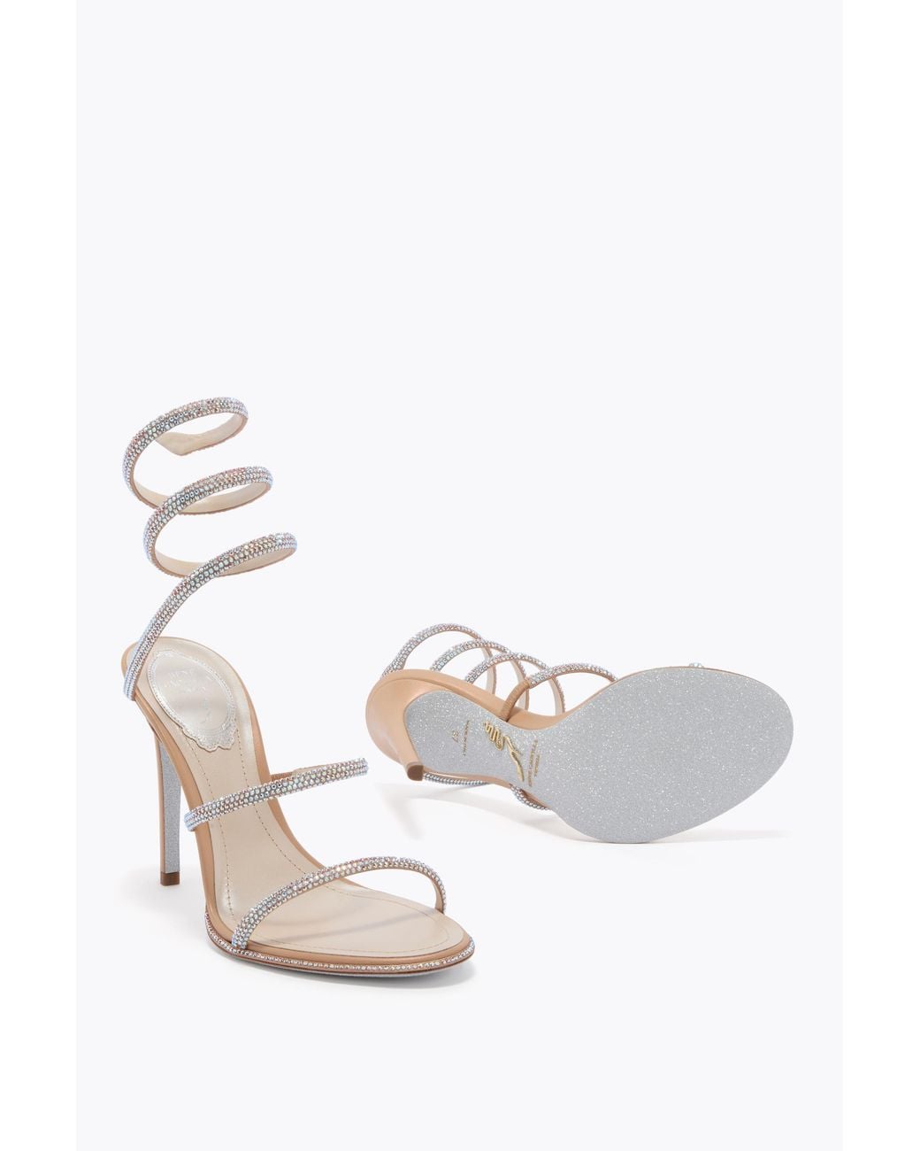 Rene Caovilla White Cleo Apricot Sandal 105