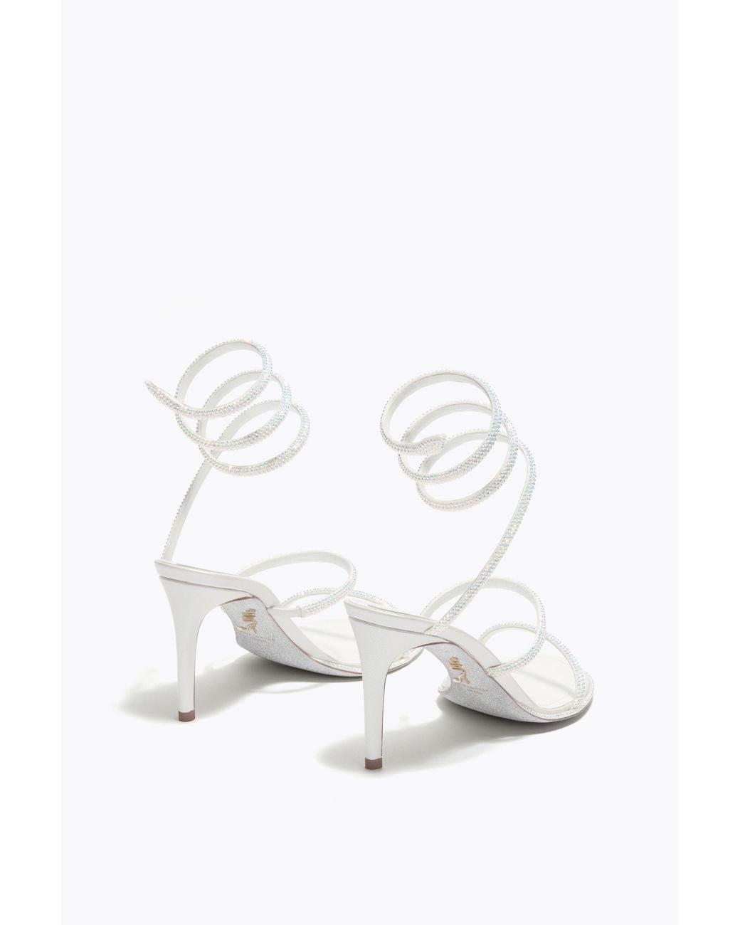 Rene Caovilla White Cleo Sandal 80