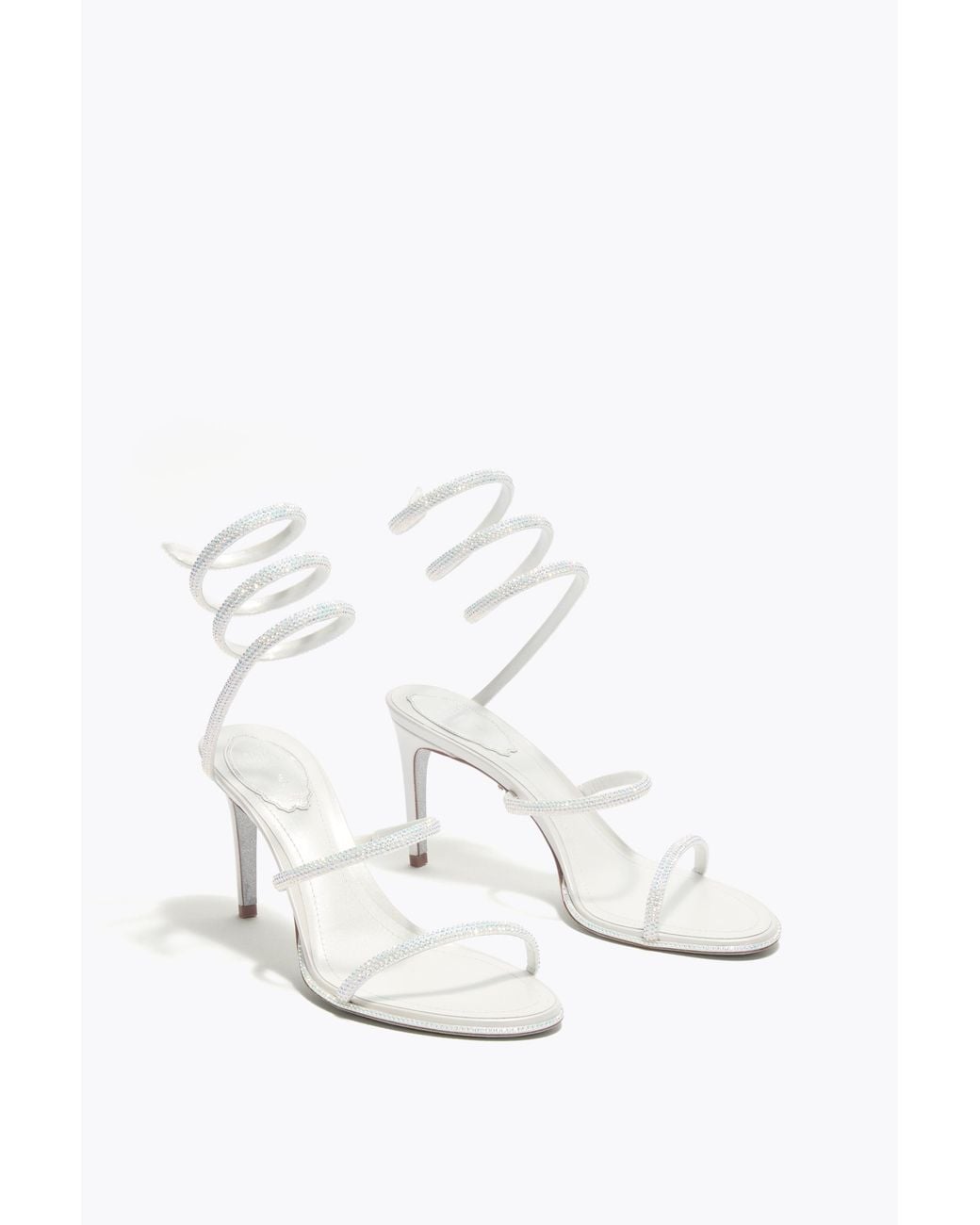 Rene Caovilla White Cleo Sandal 80