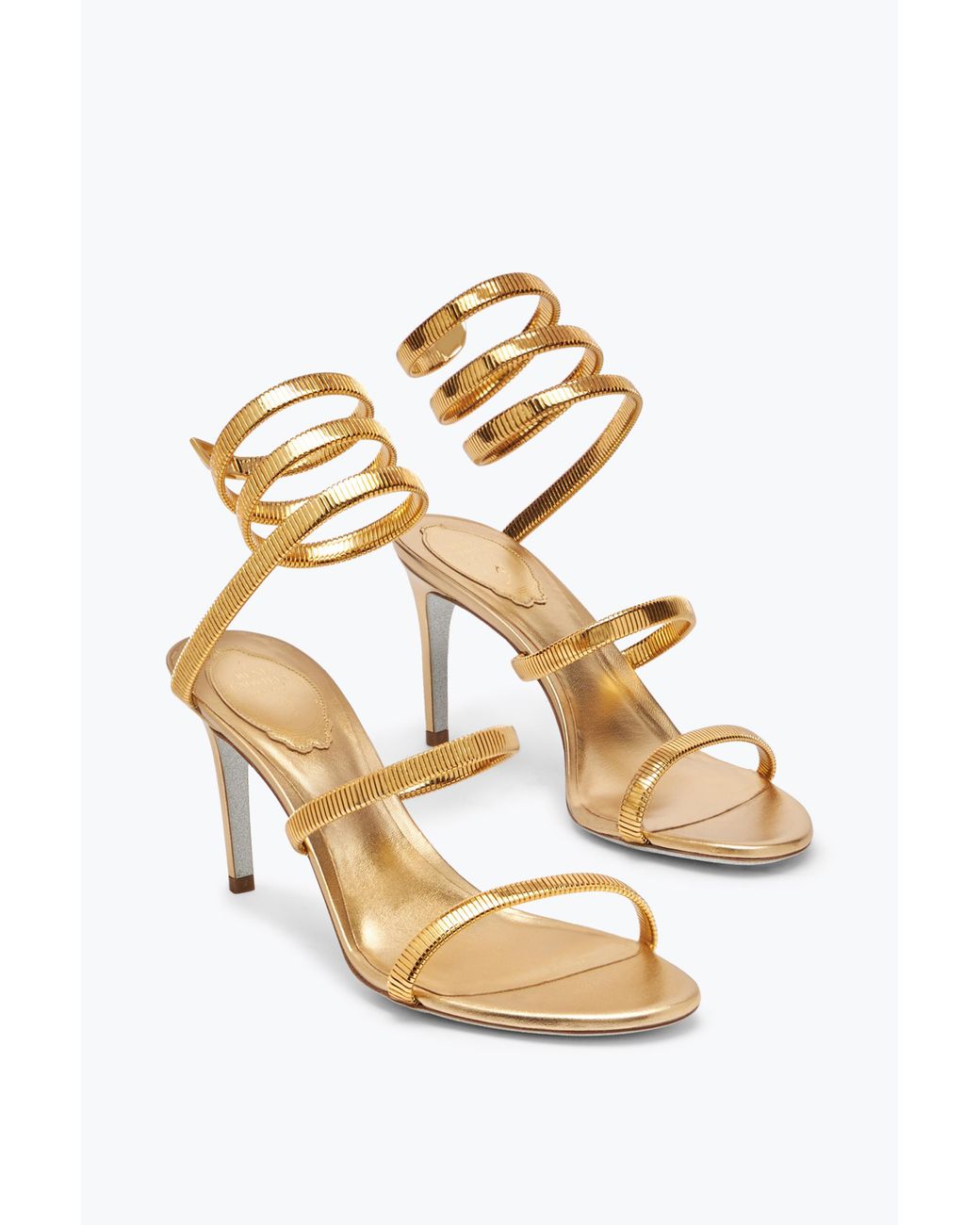 Rene Caovilla Metallic Juniper Lamb/ Metal Snake Sandal
