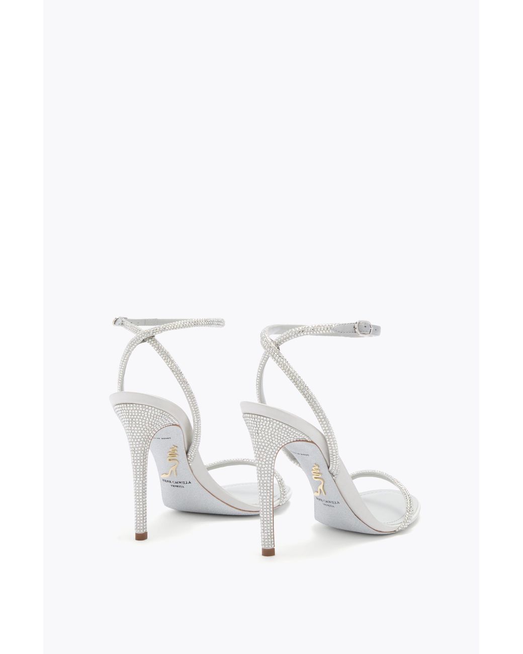 Rene Caovilla White Sandalo Ellabrita Argento 105
