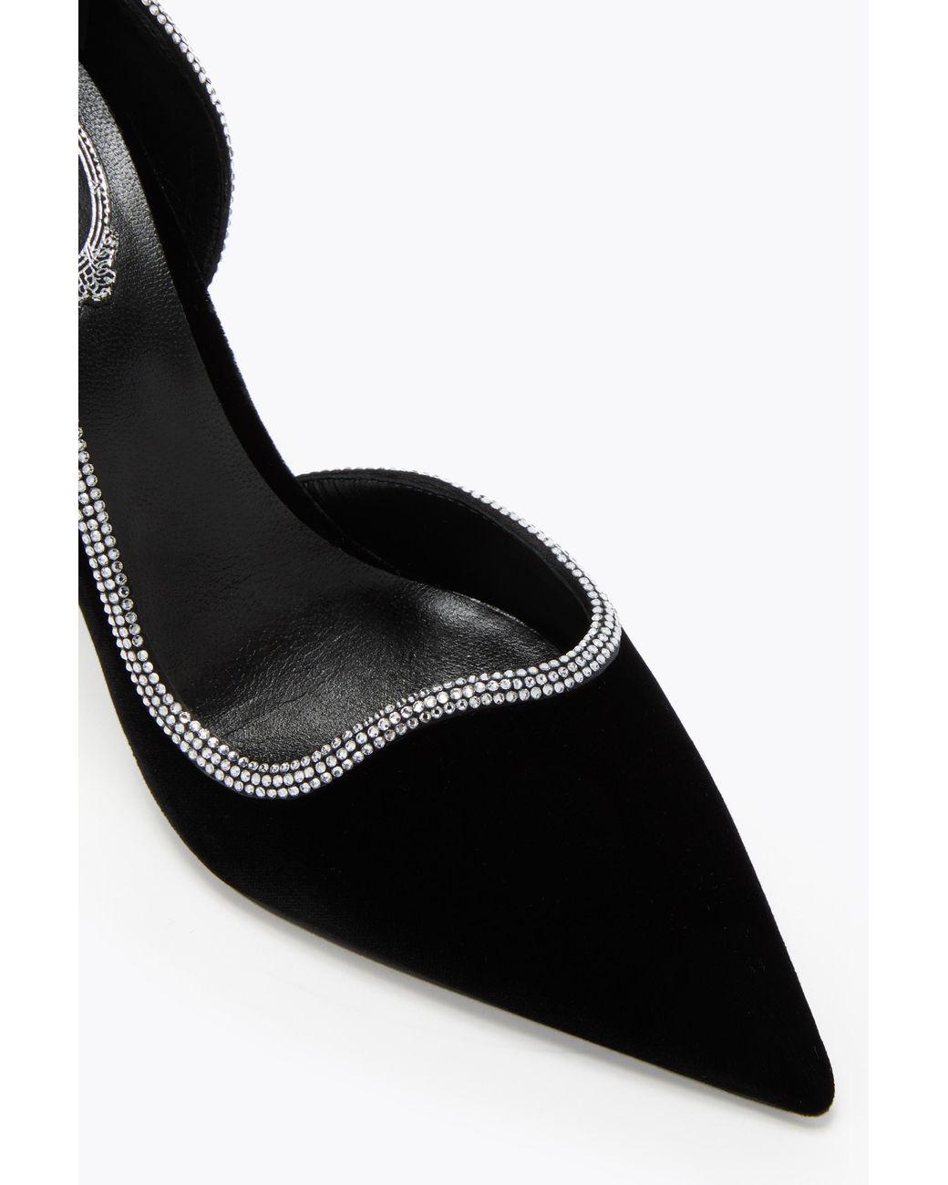 Rene Caovilla Black Onda Velvet Pump 100