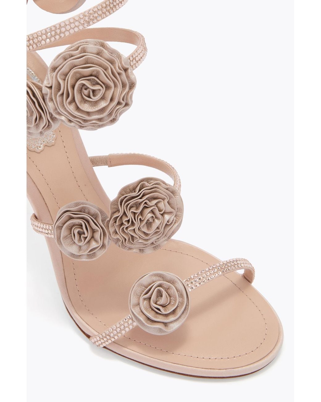 Rene Caovilla White Rosalia Nude Sandal 100