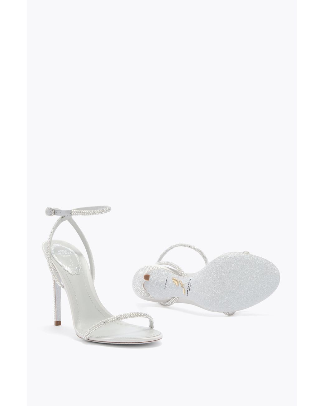 Rene Caovilla White Sandalo Ellabrita Argento 105
