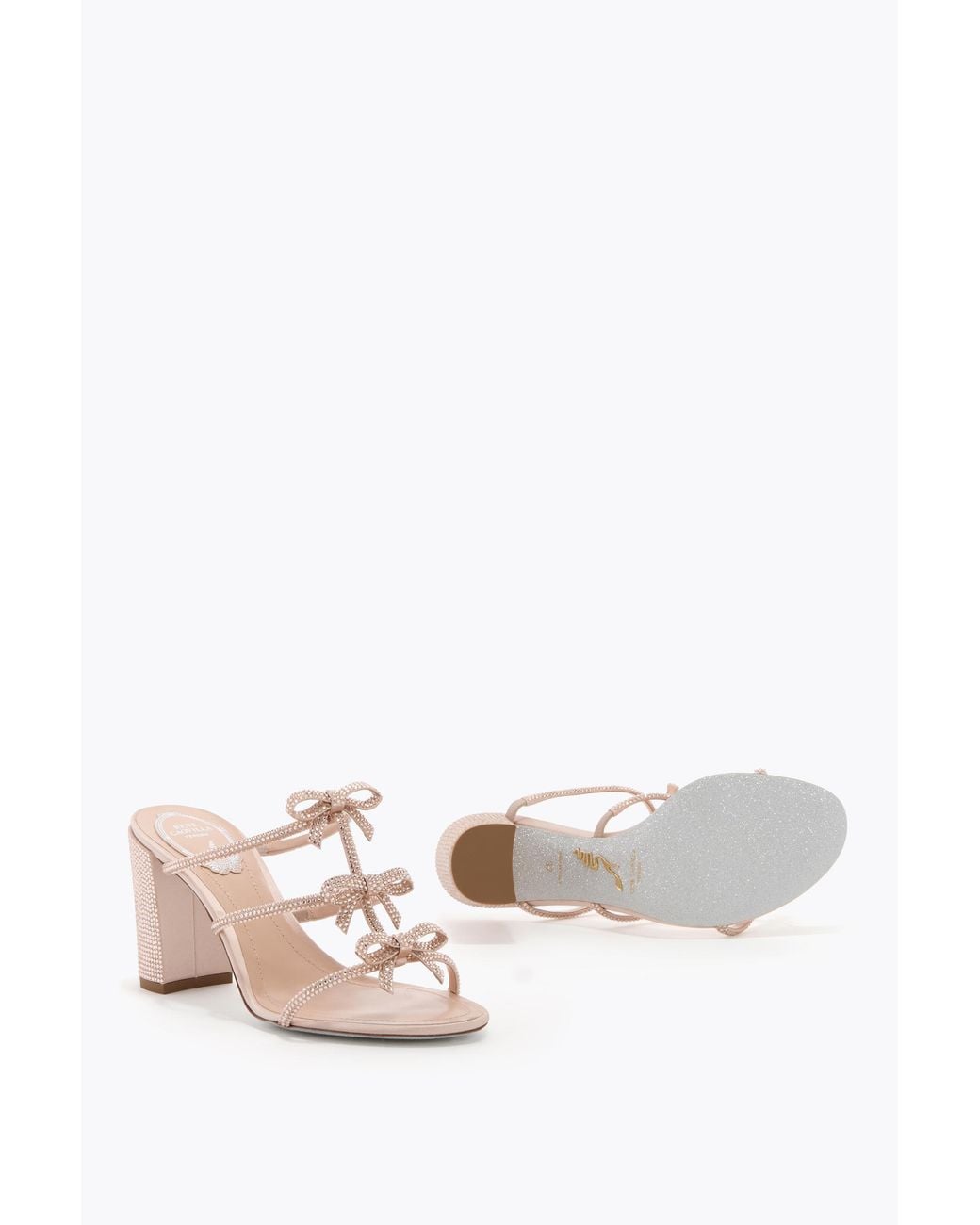 Rene Caovilla White Caterina Blush Mule 80