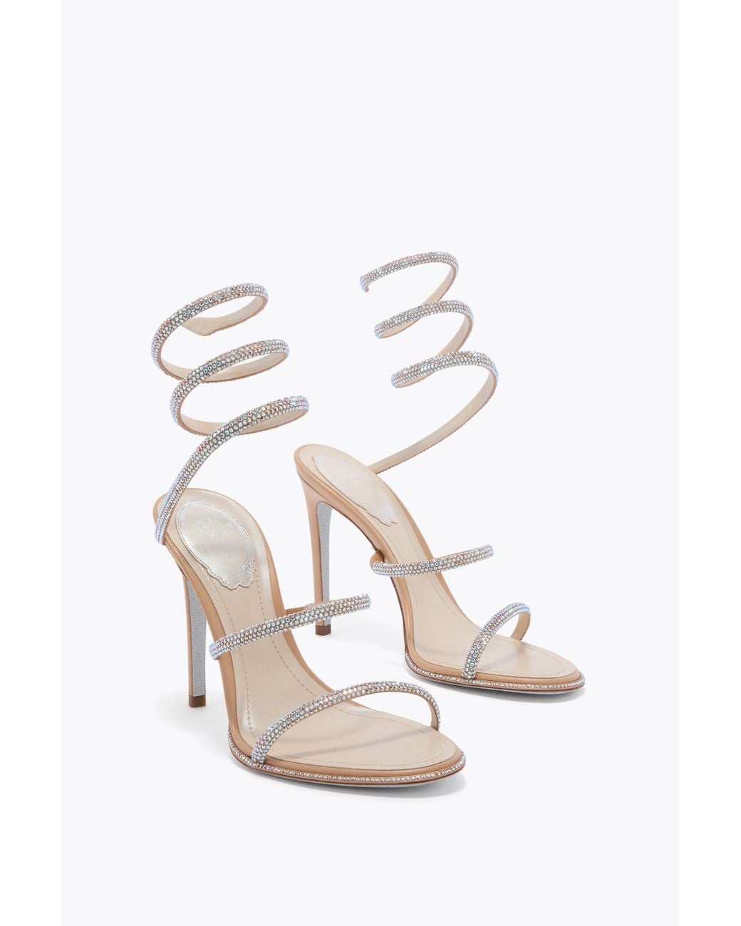 Rene Caovilla White Cleo Apricot Sandal 105