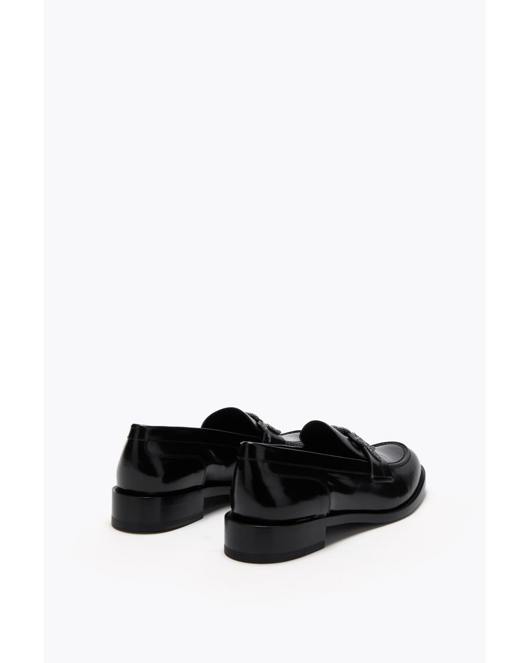 Rene Caovilla Black Morgana Calf/Jet Hematite Strass Slip