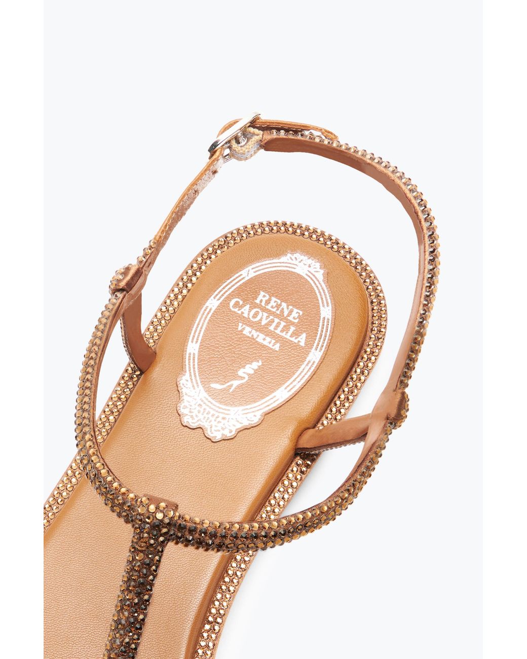 Rene Caovilla Multicolor Diana Cognac Sandal With Crystals 10