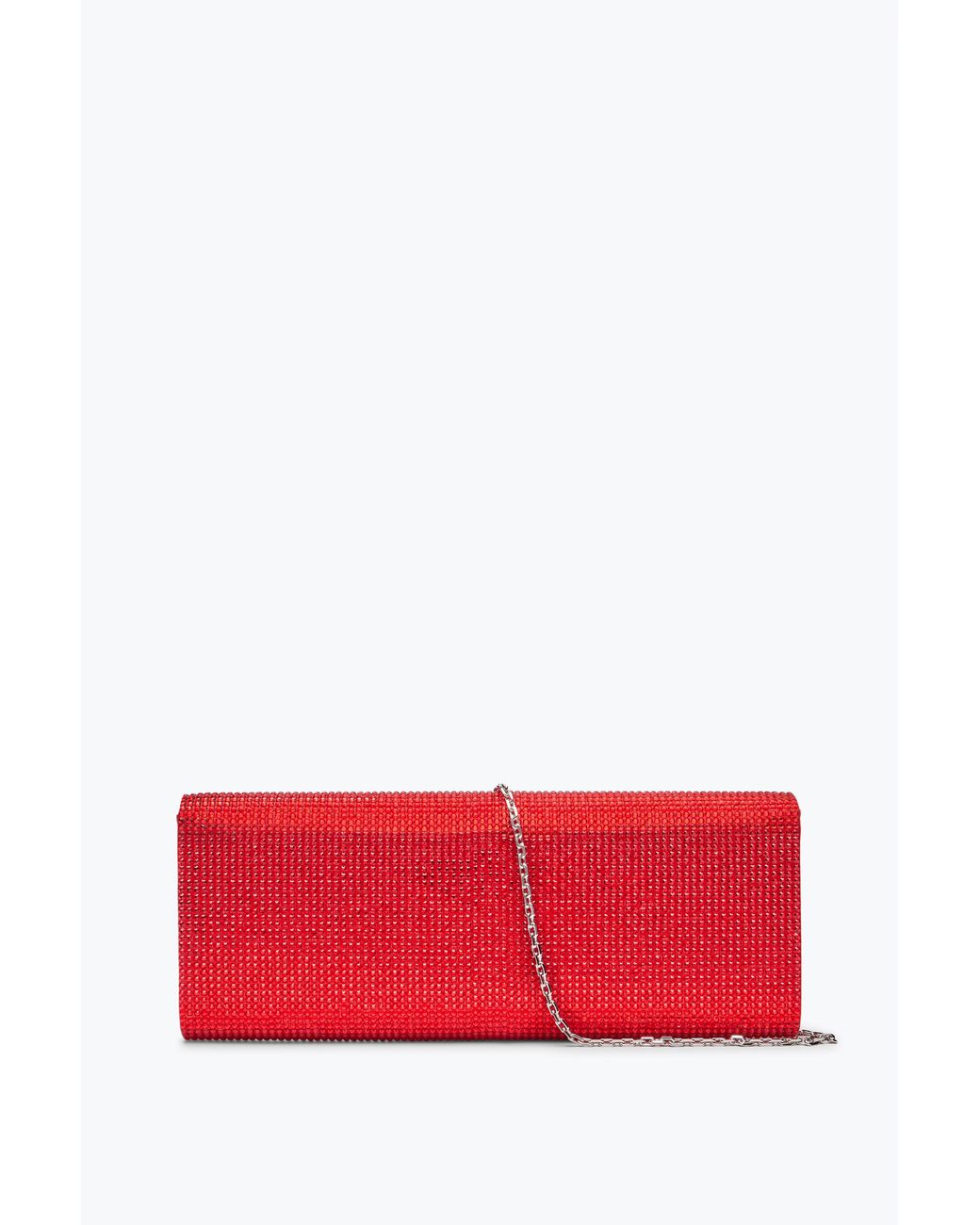Rene Caovilla Red Zafira Clutch With All-Over Crystals