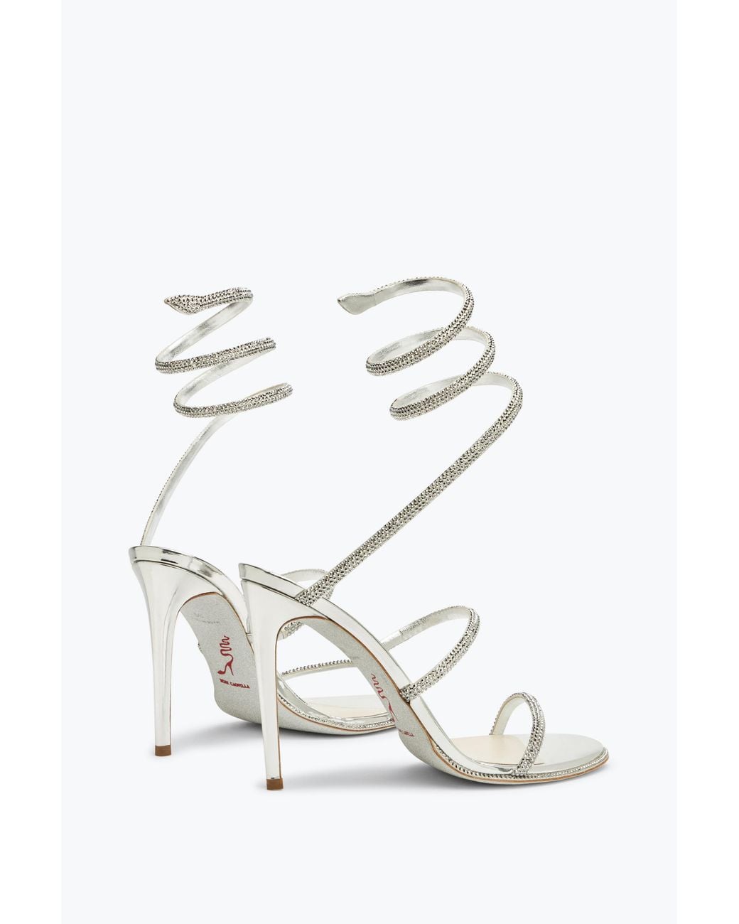 Rene Caovilla White Cleo Crystal Sandal 105