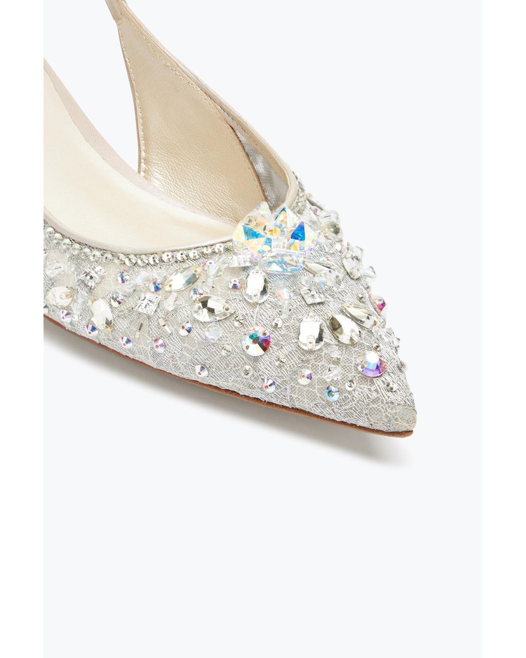 Rene Caovilla White Flat Slingbacks Cinderella