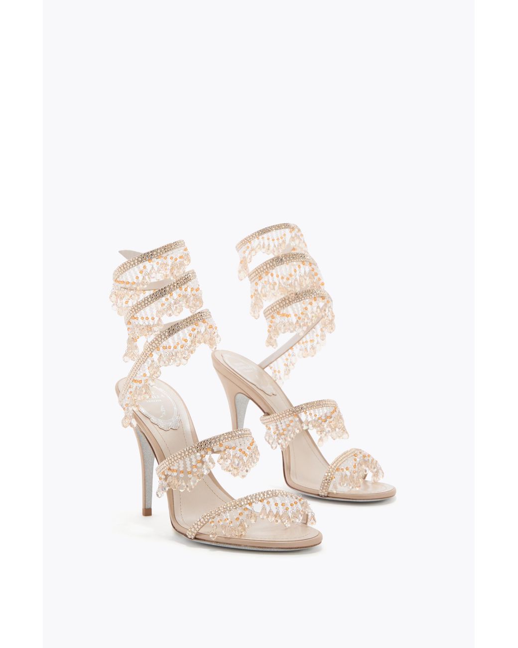 Rene Caovilla White Jahanara Sandal 100