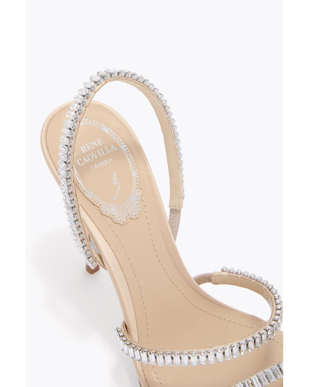 Rene Caovilla White Spark Honey Sandal 100