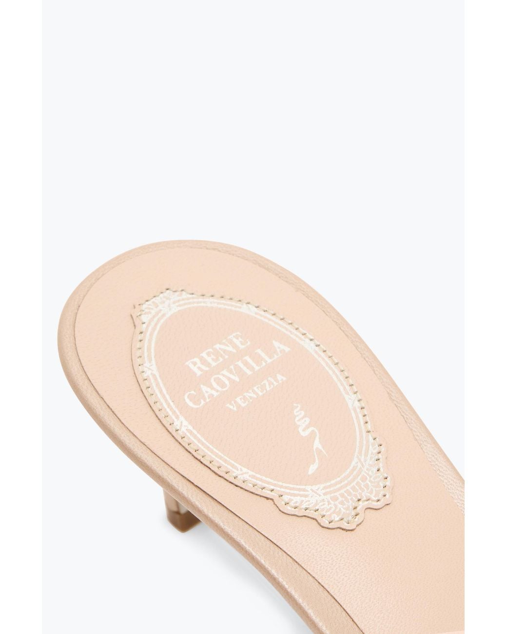 Rene Caovilla White Florian Nude Slider Sandal 60