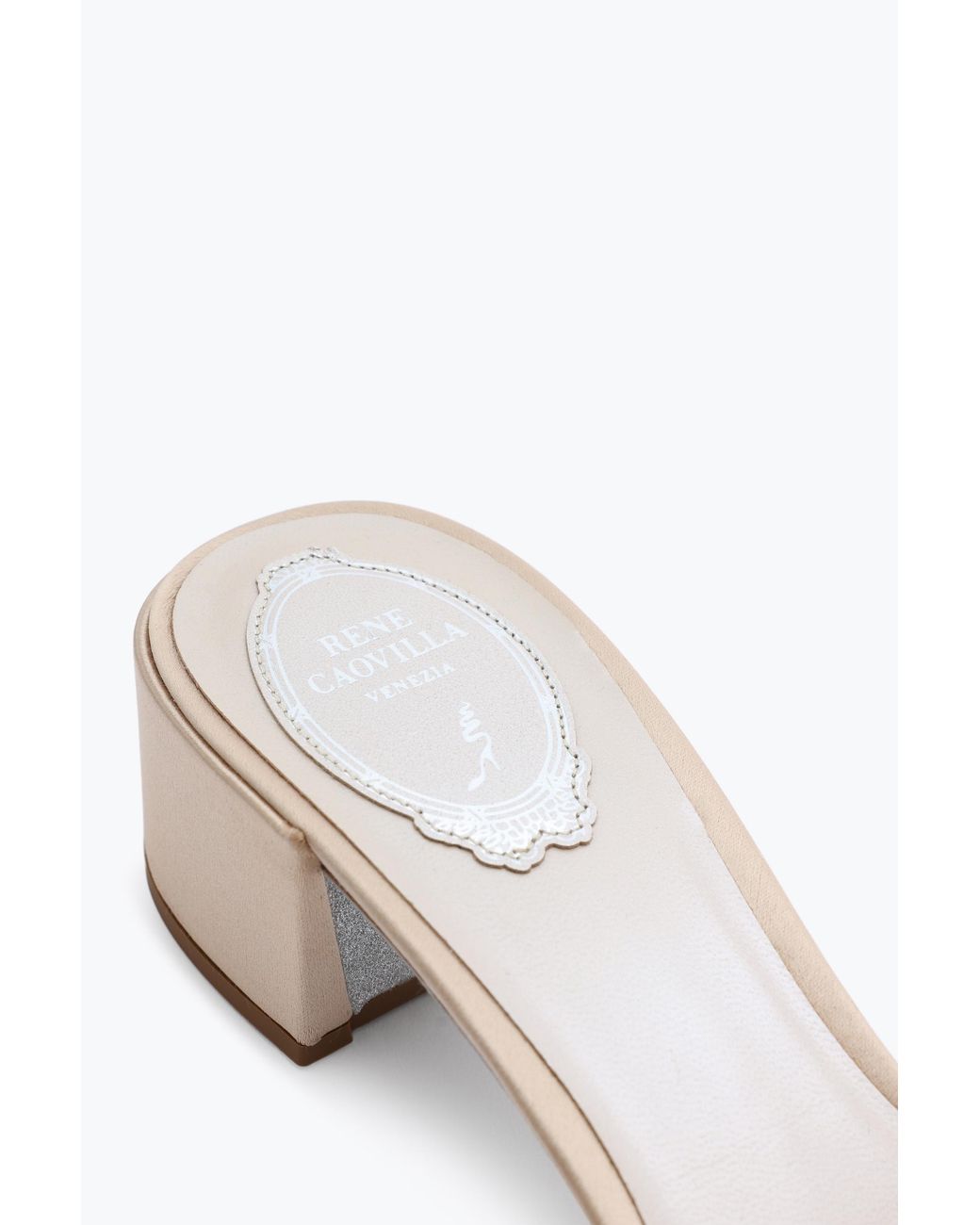 Rene Caovilla White Cinderella Nude Slider Sandal 40