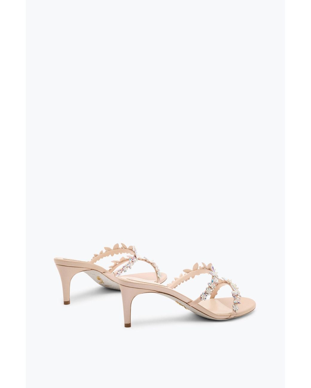 Rene Caovilla White Florian Nude Slider Sandal 60