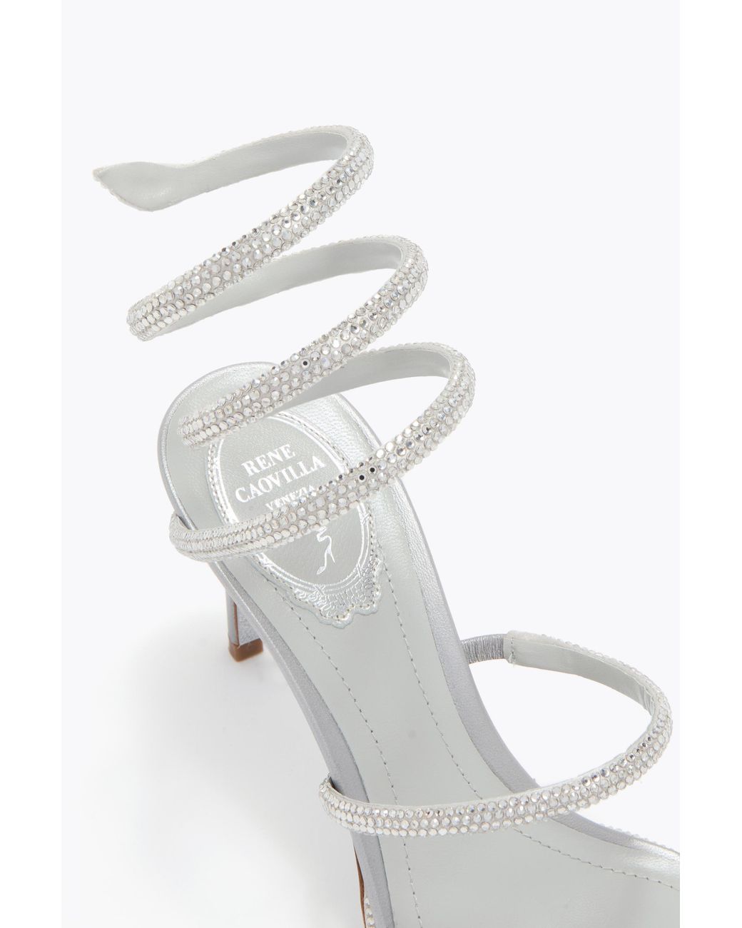 Rene Caovilla White Cleo Sandal 80