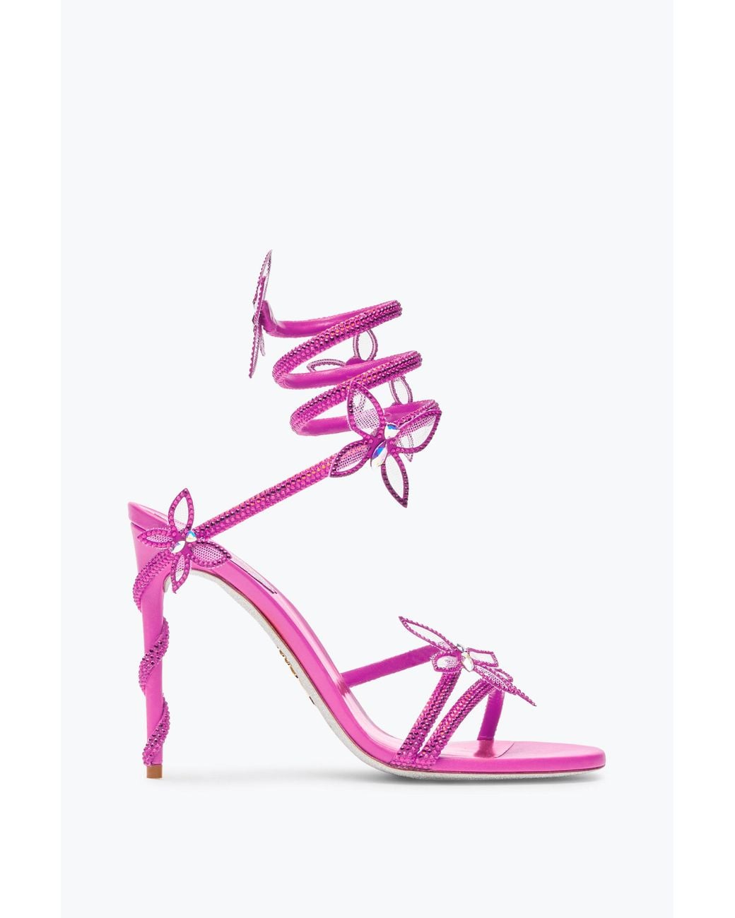 Rene Caovilla Pink Margot Shocking Butterfly Sandal 105